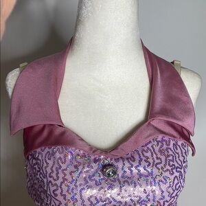 Halter Skirt/short Set& hair bow tulle layered dance festival fun Swiftie vibes